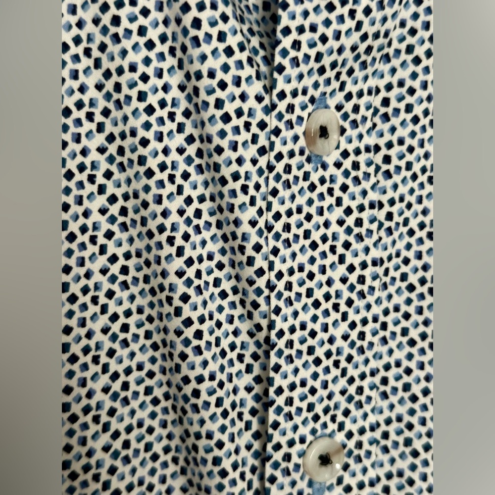 Robert Graham White and Navy Microdot Dress Shirt - Picture 4 of 14